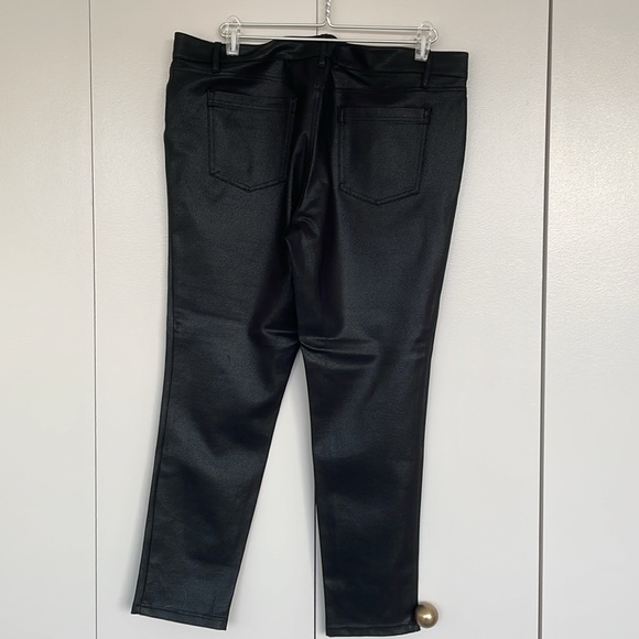 Ann Taylor leather look jean cut pants. - Picture 2 of 5